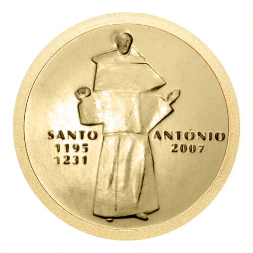 1/20 oz Санту Антонио 2007 Португалия 0,25 евро золотая монета (1)