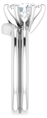 14K White  8x6 mm Oval Solitaire Engagement Ring Mounting (9)