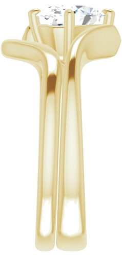 Sužadėtuvių Žiedas „Solitaire Bypass“ 14k yellow gold Oval 8mm x 6mm (9)