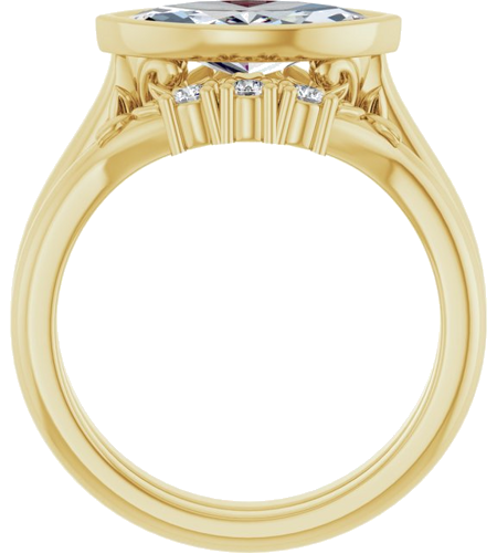 Sužadėtuvių Žiedas „Bezel-Set“ 14k yellow gold Marquise 12mm x 6mm (7)