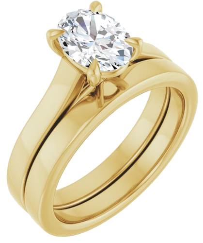 Sužadėtuvių Žiedas „Claw-Prong“ 14k yellow gold Oval 8mm x 6mm (6)