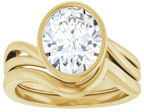 Sužadėtuvių Žiedas „Bezel-Set“ 14k yellow gold Oval 10mm x 8mm (8)
