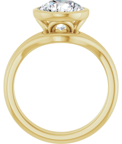 Sužadėtuvių Žiedas „Bezel-Set“ 14k yellow gold Round 8.8mm (7)