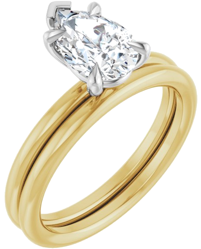Sužadėtuvių Žiedas „Claw-Prong Solitaire“ 14k yellow/white gold Pear 9mm x 6mm (6)