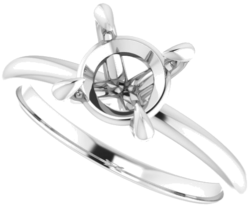Platinum  7.4 mm Round Solitaire Engagement Ring Mounting (5)