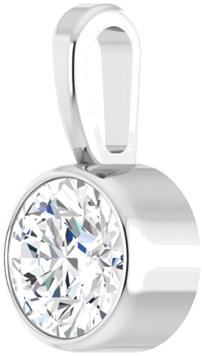 14K White 4.5 mm Round Bezel-Set Solitaire Pendant Mounting (5)
