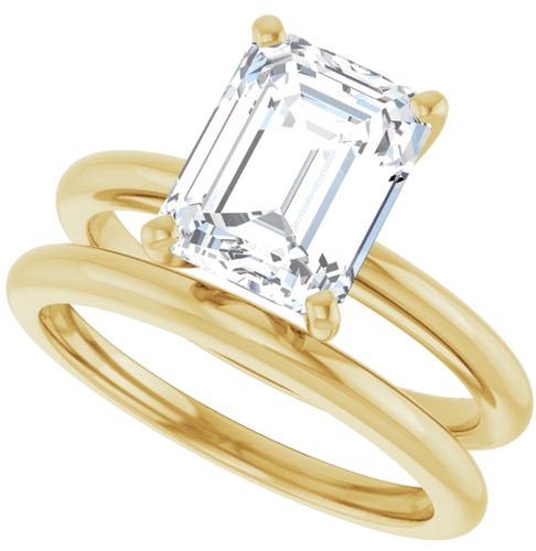 14K Yellow  9x7 mm Emerald Solitaire Engagement Ring Mounting (10)