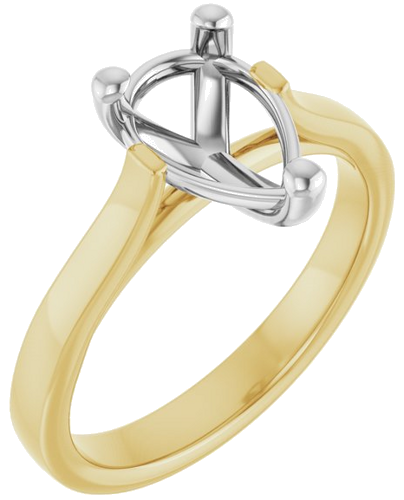 Sužadėtuvių Žiedas 14k yellow/white gold Pear 10mm x 7mm (1)