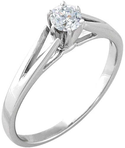 Sužadėtuvių Žiedas „Solitaire“ 14k white gold Round 4.1mm (3)