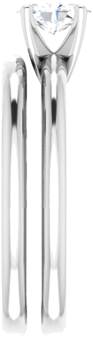 Sužadėtuvių Žiedas „Solitaire“ 585 Baltojo Aukso Oval 6mm x 4mm (9)