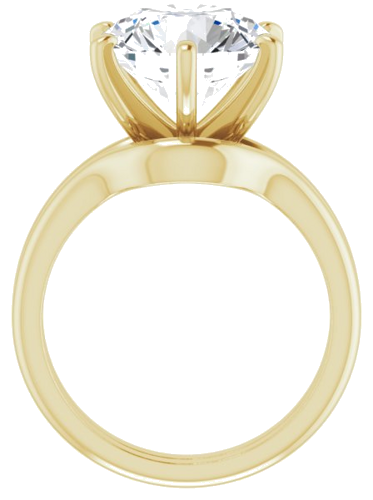 14K Yellow  11 mm Round Solitaire Engagement Ring Mounting (7)