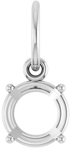 Pakabukas „Solitaire Charm“ 14k white gold Round 6.5mm (1)