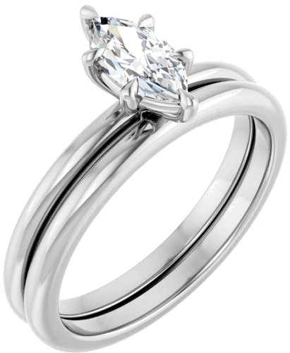 Sužadėtuvių Žiedas „Claw-Prong“ 14k white gold Marquise 8mm x 4mm (6)