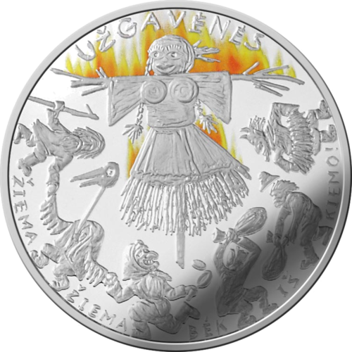 2019 Užgavėnės Lietuva 5 eurų sidabrinė moneta (1)
