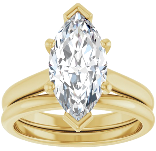 Sužadėtuvių Žiedas 14k yellow gold Marquise 14mm x 7mm (8)