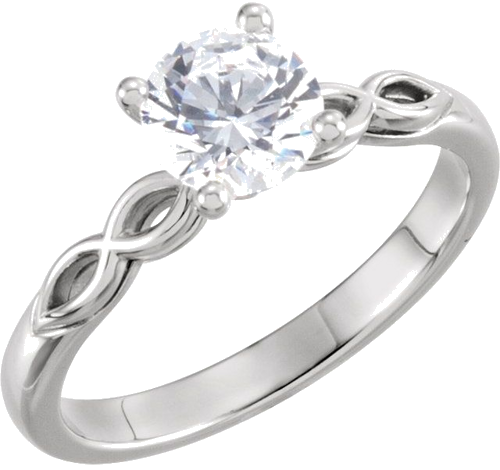 Sužadėtuvių Žiedas „Solitaire Sculptural“ 14k white gold Round 7.4mm (3)