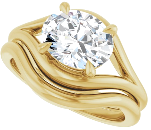 Sužadėtuvių Žiedas „Claw-Prong Solitaire“ 14k yellow gold Oval 9mm x 7mm (10)