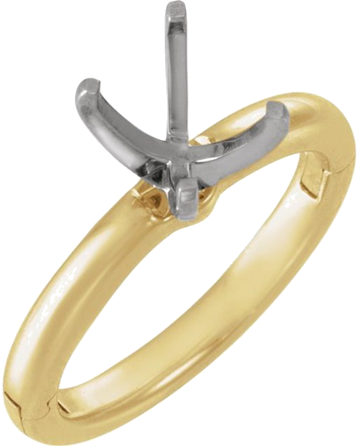 Sužadėtuvių Žiedas „CLIQ® Hinged Adjustable Solitaire“ 14k yellow/white gold Oval 9mm x 7mm (1)