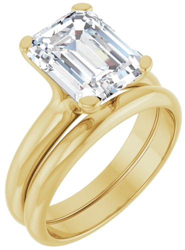 Sužadėtuvių Žiedas „Solitaire“ 14k yellow gold Emerald 10mm x 8mm (6)