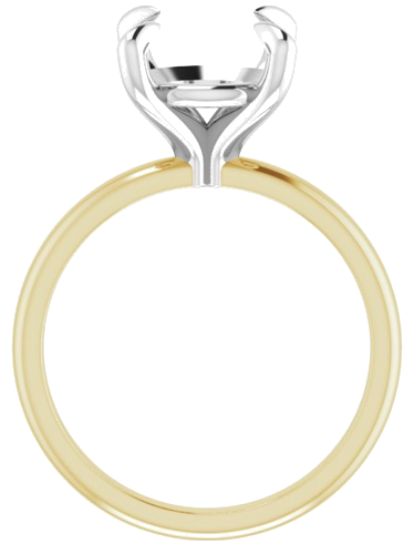 14K Yellow White 10 mm Round Engagement Ring Mounting (2)
