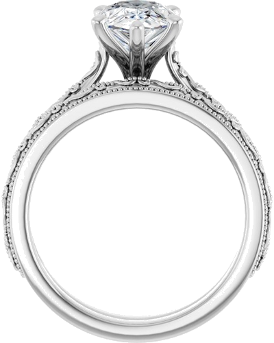 14K White  10x7 mm Pear Solitaire Engagement Ring Mounting (7)