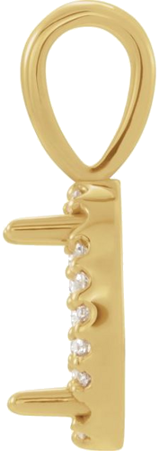 14K Yellow 8x6 mm Oval .05 CTW Natural Diamond Halo-Style Pendant (2)