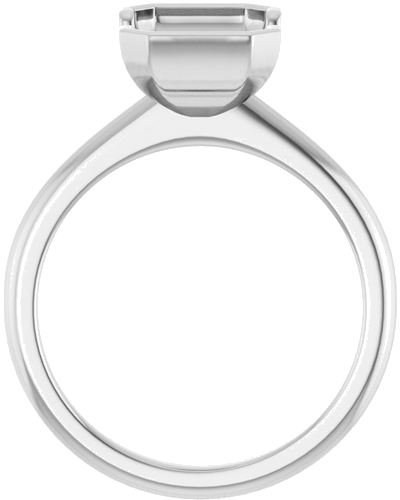 Sužadėtuvių Žiedas „Half-Bezel“ 14k white gold Emerald 10mm x 7mm (2)