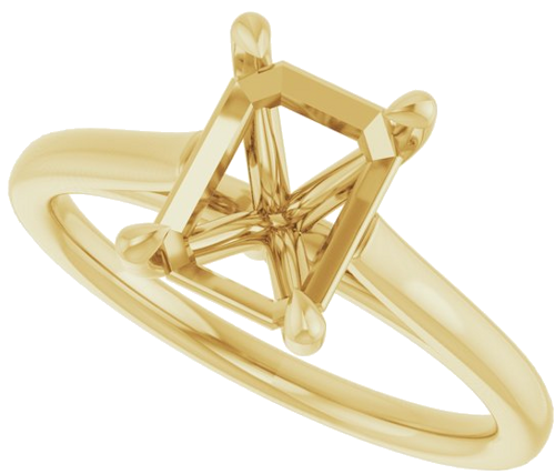 Sužadėtuvių Žiedas „Claw-Pong“ 14k yellow gold Emerald 8mm x 6mm (5)