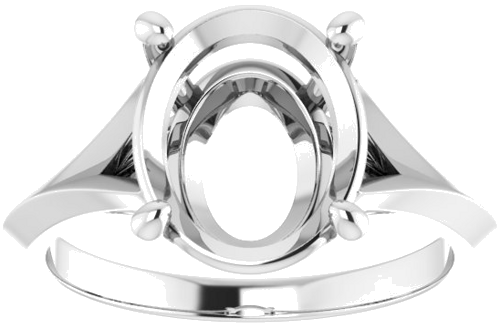 Sužadėtuvių Žiedas „Solitaire“ 585 Baltojo Aukso Oval 11mm x 9mm (3)