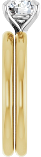 Sužadėtuvių Žiedas „Solitaire“ 14k yellow gold & platinum Round 6.5mm (9)