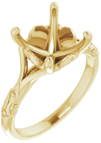 Sužadėtuvių Žiedas „Solitaire Sculptural“ 14k yellow gold Round 10mm (1)