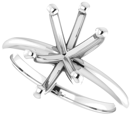 14K White  12x8 mm Pear Solitaire Engagement Ring Mounting (5)