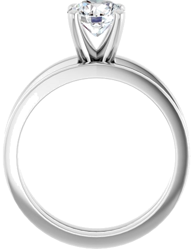 10K White 6.5 mm Round Solitaire Engagement Ring Mounting (2)