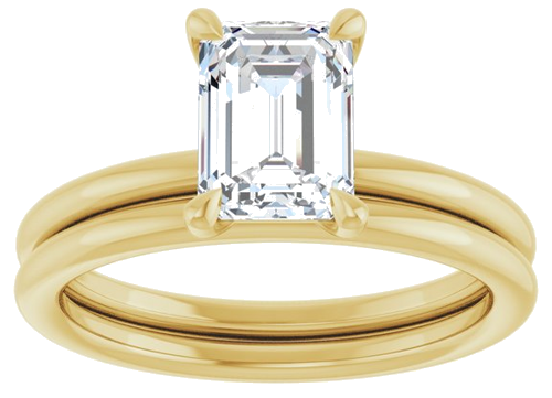 Sužadėtuvių Žiedas „Claw-Prong Solitaire“ 14k yellow gold Emerald 7.5mm x 5.5mm (8)