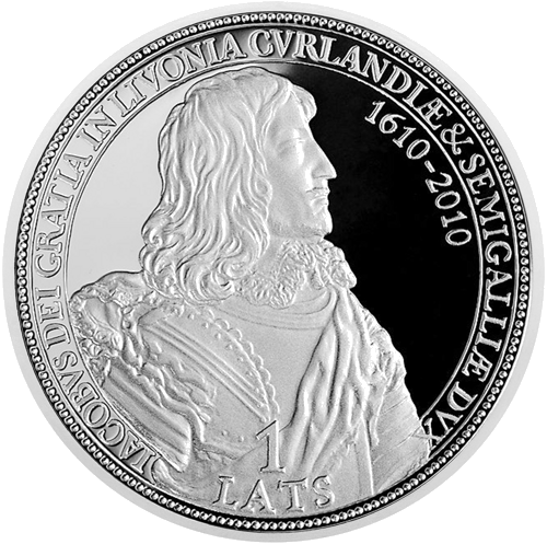 2010 Latvia Duke Jacob 1 Lats Silver Coin (2)