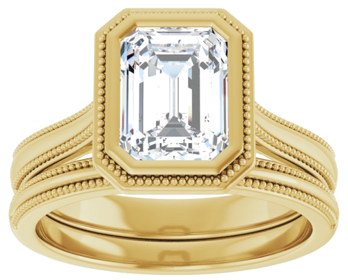 Sužadėtuvių Žiedas „Solitaire“ 585 Geltonojo Aukso Emerald 8mm x 6mm (8)