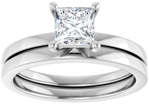 Sužadėtuvių Žiedas „Solitaire“ 950 Platinos Square 5mm (8)