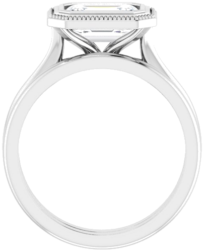 Sužadėtuvių Žiedas „Bezel-Set“ 585 Baltojo Aukso Emerald 8mm x 6mm (7)