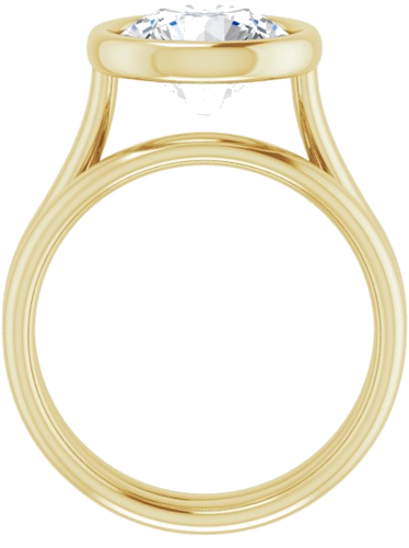 Sužadėtuvių Žiedas „Bezel-Set Solitaire“ 585 Geltonojo Aukso Round 9.4mm (7)