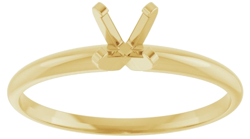 Sužadėtuvių Žiedas „Solitaire“ 585 Geltonojo Aukso Round 4.6mm (3)