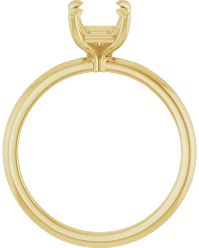 10K Yellow  8x6 mm Emerald Solitaire Engagement Ring Mounting (2)