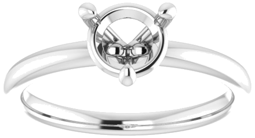Sužadėtuvių Žiedas „Solitaire“ 14k white gold Round 6.5mm (8)
