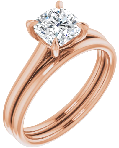 Sužadėtuvių Žiedas „Claw-Prong Solitaire“ 18k rose gold Cushion 6mm (6)