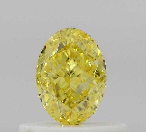 0.5 carat Fancy Vivid Yellow-VVS2 Natūralus Oval Deimantas (1)