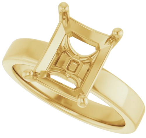 Sužadėtuvių Žiedas „Solitaire“ 585 Geltonojo Aukso Emerald 10mm x 8mm (5)