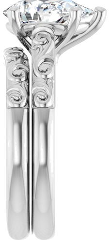 Sužadėtuvių Žiedas „Solitaire“ 14k white gold Pear 10mm x 7mm (9)
