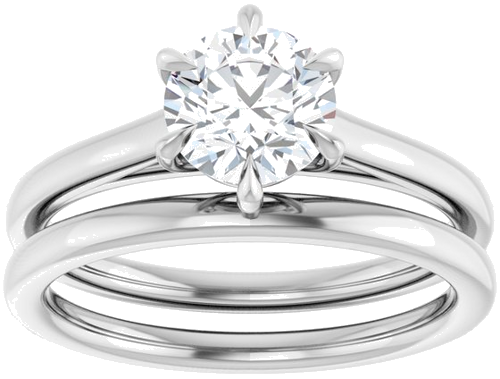 Sužadėtuvių Žiedas „Claw-Pong“ 14k white gold Round 6.5mm (8)