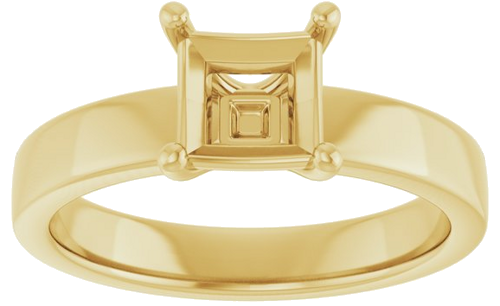 Sužadėtuvių Žiedas „Solitaire“ 10k yellow gold Square 5.5mm (3)