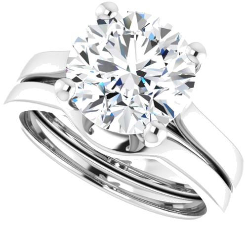 Platinum 9.4 mm Round Engagement Ring Mounting (10)