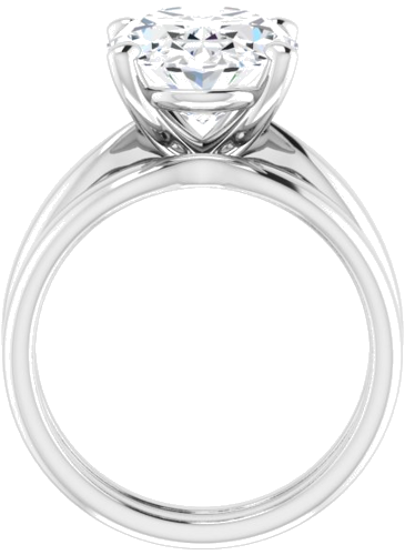 Sužadėtuvių Žiedas 950 Platinos Oval 14mm x 10mm (7)